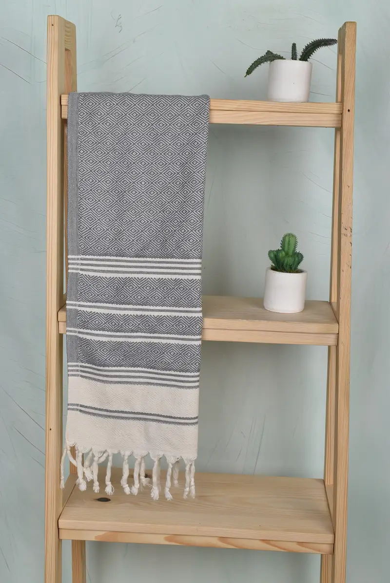Bathroom Towels, Monogram Towels, Turkish Towel Hand Towel, Summer Gift, Wedding Gift, Holiday Towel, 40x18 Cotton Diamond Towel, Maid Of Honor Gift - 8