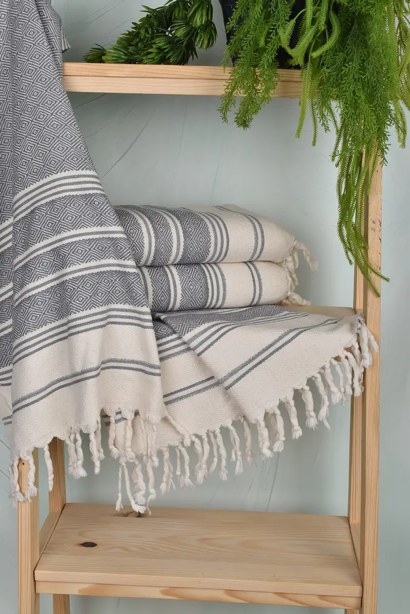Bathroom Towels, Monogram Towels, Turkish Towel Hand Towel, Summer Gift, Wedding Gift, Holiday Towel, 40x18 Cotton Diamond Towel, Maid Of Honor Gift - 6