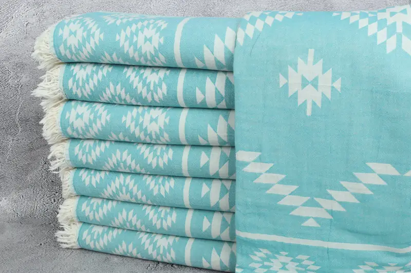 Personalized Beach Towel, 70x36 Cotton Kilim Towel, Gift Boxes Towel, Embroidered Towel, Turkish hand towel, Extra large Turkish bath towel - 1