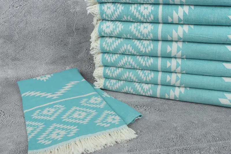 Personalized Beach Towel, 70x36 Cotton Kilim Towel, Gift Boxes Towel, Embroidered Towel, Turkish hand towel, Extra large Turkish bath towel - 2