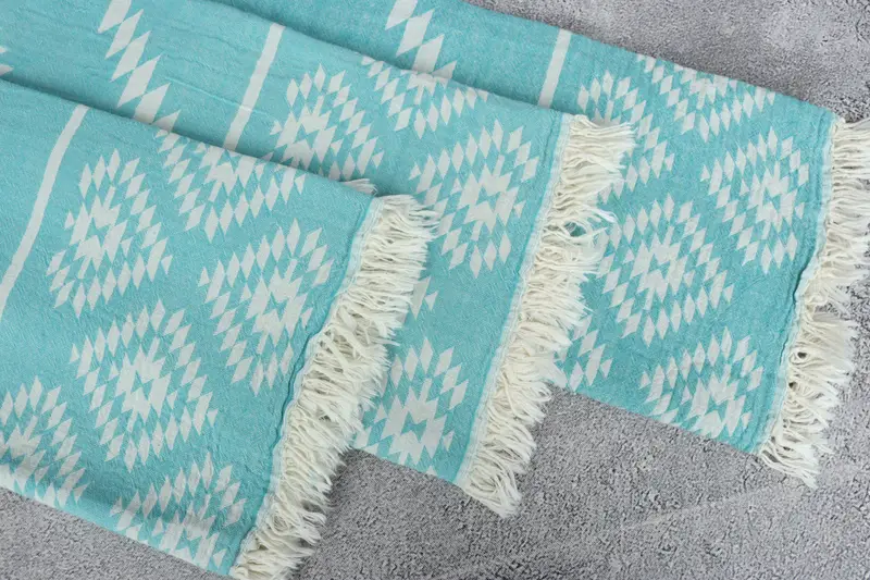 Personalized Beach Towel, 70x36 Cotton Kilim Towel, Gift Boxes Towel, Embroidered Towel, Turkish hand towel, Extra large Turkish bath towel - 5