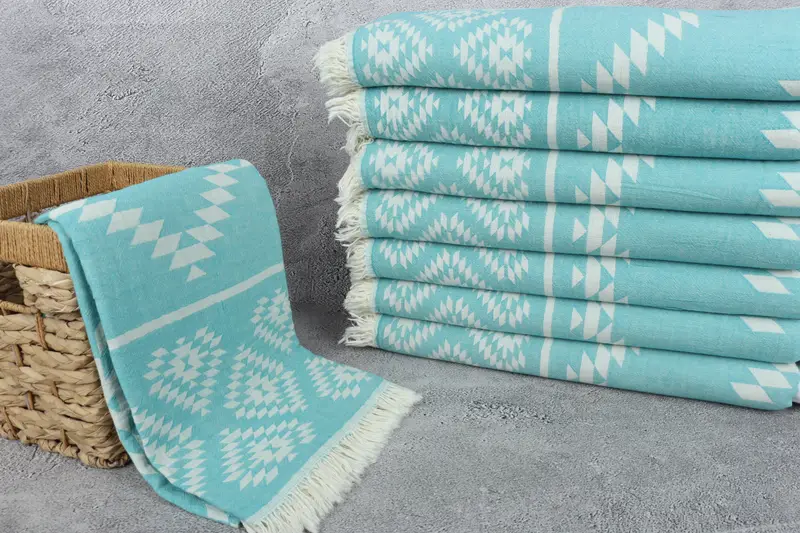 Personalized Beach Towel, 70x36 Cotton Kilim Towel, Gift Boxes Towel, Embroidered Towel, Turkish hand towel, Extra large Turkish bath towel - 3