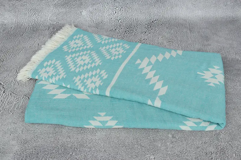 Personalized Beach Towel, 70x36 Cotton Kilim Towel, Gift Boxes Towel, Embroidered Towel, Turkish hand towel, Extra large Turkish bath towel - 6