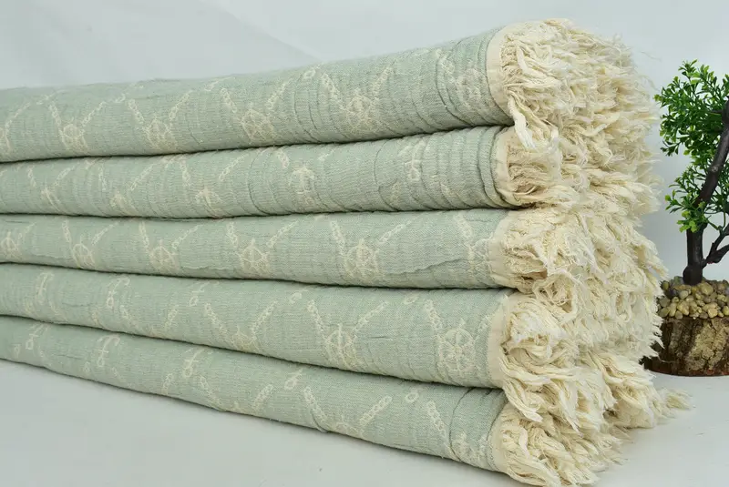Personalized Home Gift Wedding, Bridal Gifts, Custom Blanket, Organic Throw, 88x68 Cotton Marine Design Towel, Wedding Favors, Throw Blanket Couch - 4