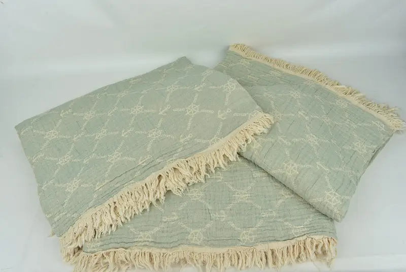 Personalized Home Gift Wedding, Bridal Gifts, Custom Blanket, Organic Throw, 88x68 Cotton Marine Design Towel, Wedding Favors, Throw Blanket Couch - 7