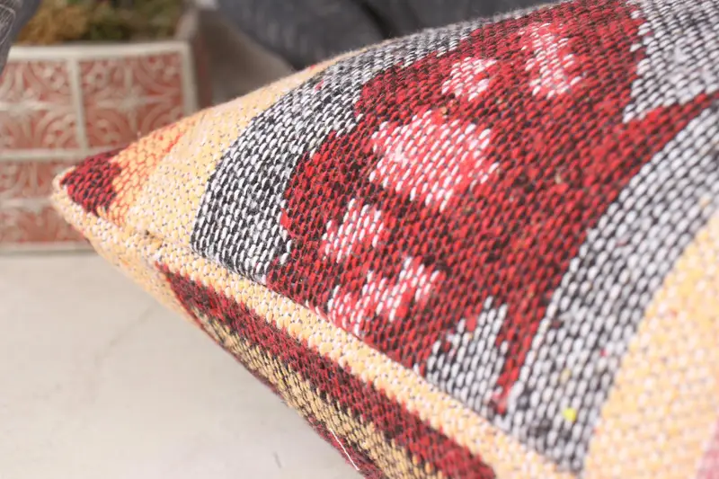 Pillow Sham, Aztec Cushion Cover, Vintage Kilim Pillow, Boho Pillow, Vintage Kilim Throw Pillow, 16x24 Beige Cushion Cover, Accent Cushion - 7