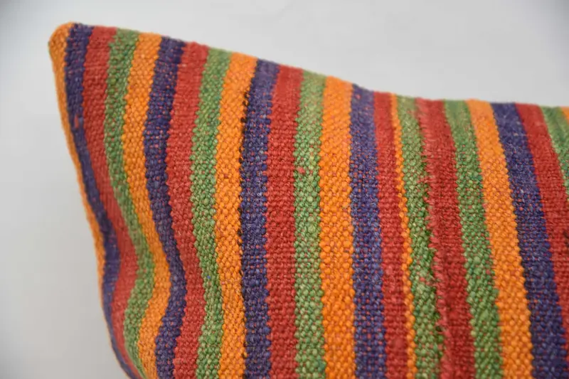 Turkish Kilim Pillow, Antique Pillows, 20x28 Orange Pillow Case, Pillow, Gift Pillow, Colorful Cushion Case, Square Throw Cushion - 2