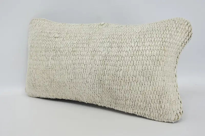 Vintage Kilim Throw Pillow, Pillow Cover, Handmade Throw Pillow Cover, Interior Designer Pillow, Kilim Cushion Sham, 8x16 Beige Cushion - 4