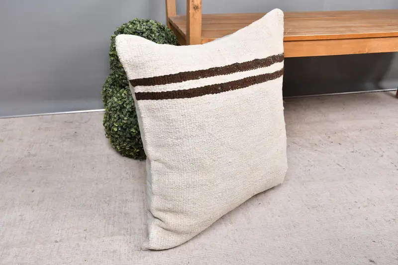 Home Decor Pillow, Gift Pillow, Pillow Cover, Pillow for Sofa, Living Room Throw Pillow, Handmade Throw Pillow Cover, 24x24 Beige Cushion Case - 7