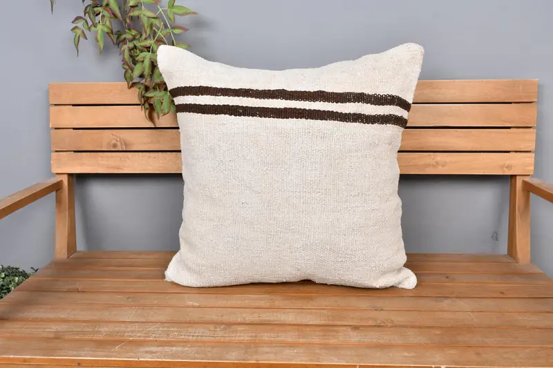 Home Decor Pillow, Gift Pillow, Pillow Cover, Pillow for Sofa, Living Room Throw Pillow, Handmade Throw Pillow Cover, 24x24 Beige Cushion Case - 6