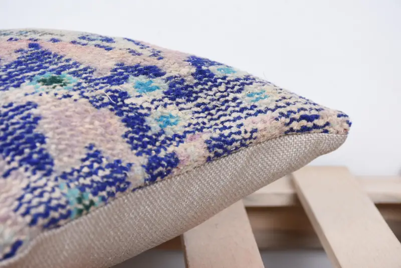 Throw Kilim Pillow, Kilim Pillow, Pillow Sham, Kilim Pillow Cover, Authentic Pillow, Garden Pillow Sham, 12x12 Blue Pillow Case - 7