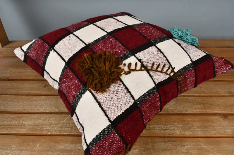 Interior Designer Pillow, 16x16 Brown Pillow Case, Cushion Case, Pillow for Couch, Ethnic Pillow Cover Cushion Cover, Kilim Cushion Sham - 2
