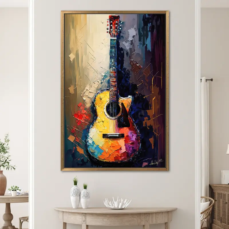 トレンディな抽象ギター キャンバス: ギタリストへの完璧なギフト