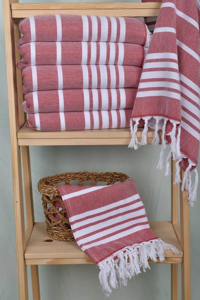 Personalized Kitchen Towel, Xmas Gifts, Memorial Gift, 40x20 Cotton Zig zag Towel, Bridesmaid Gifts, Personalized Dish Towel, Organic Towel - 3
