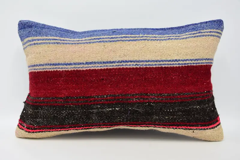 Pillow for Sofa, Interior Designer Pillow, Pillow Case, Accent Pillow, 12x20 Red Pillow Cover, Turkish Kilim Pillow, Tapestry Pillow Case - 1
