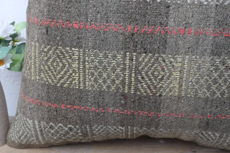 Tapestry Pillow, Pillow for Sofa, Vintage Kilim Throw Pillow, Vintage Pillow, Cushion Case, Ethnic Pillow Cover Pillow Sham, 20x20 Brown Pillow - 3