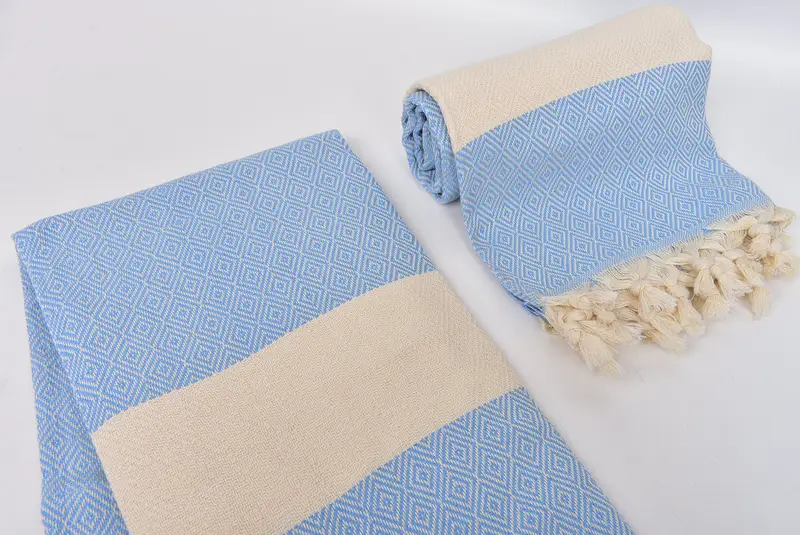 Handwoven Turkish Towel, Wedding Gift For Bride, Spa Towel, Organic Turkish towel, Monogram Beach Towel, Gifts For Him, 70x40 Cotton Diamond Towel - 7