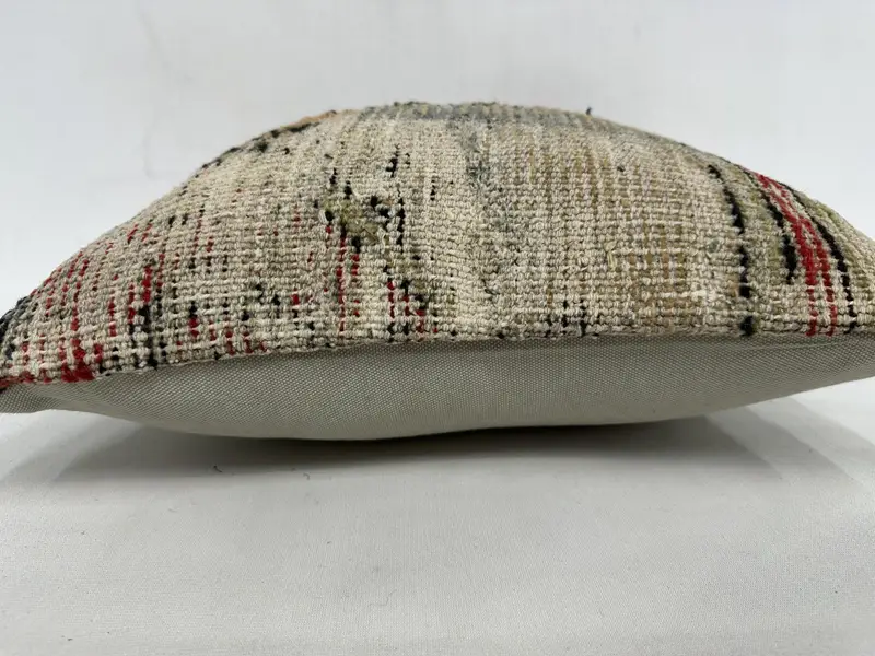 Boho Pillow, 16x16 Red Cushion, Pillow, Handmade Kilim Cushion, Vintage Kilim Pillow Cushion Cover, Boho Pillow Sham Cover - 5
