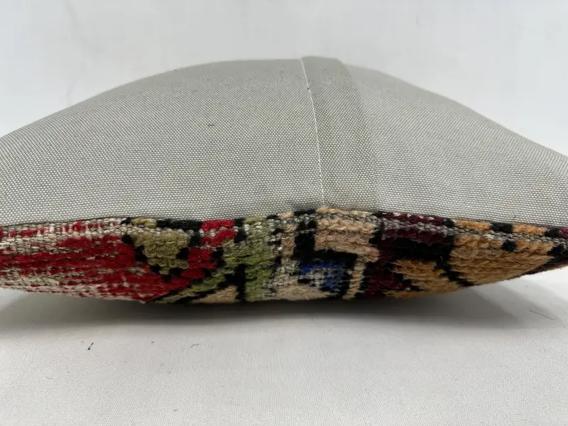 Boho Pillow, 16x16 Red Cushion, Pillow, Handmade Kilim Cushion, Vintage Kilim Pillow Cushion Cover, Boho Pillow Sham Cover - 7