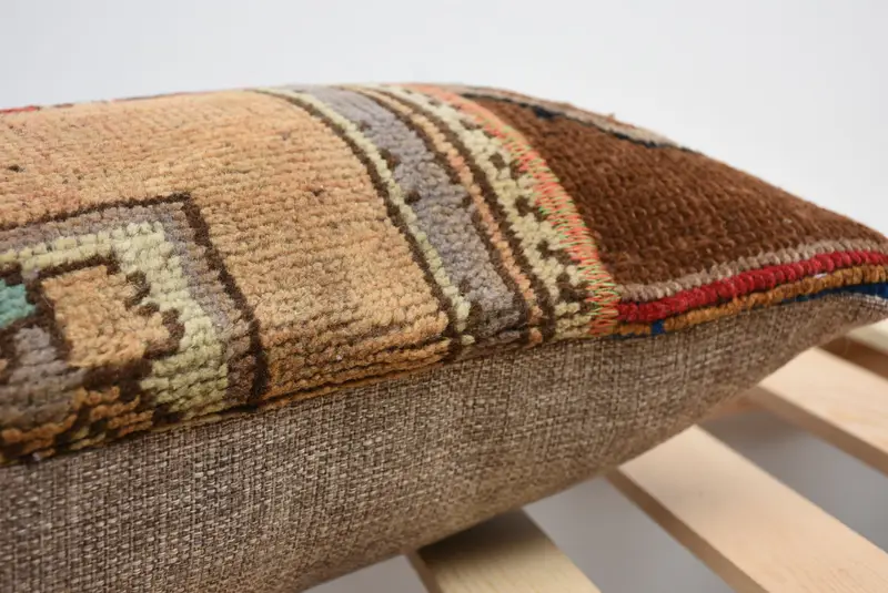Bench Pillow Case, Boho Pillow Sham Cover, Pillow for Couch, 12x24 Red Pillow Cover, Vintage Kilim Pillow, Cushion Case, Ikat Pillow Case - 7