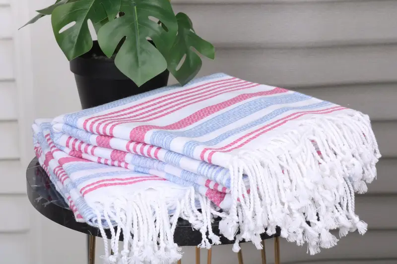 Memorial Gift, Sand-resistant Turkish towel for travel, 70x40 Cotton Striped Towel, Gift For Her, Monogram Turkish Towel, Wedding Gifts Towel - 3