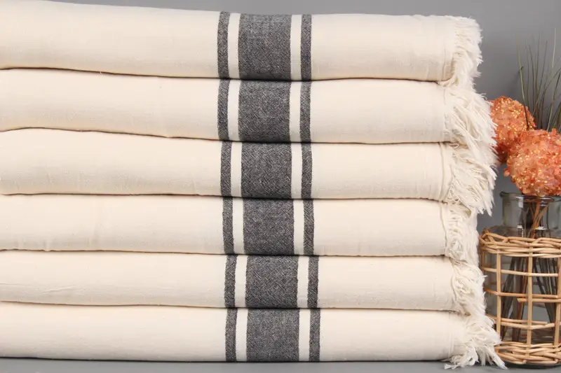Gift For Wedding Day, Wedding Favors, Custom Blanket, Throw Blanket, Gift For Mom, Halloween Blanket, Organic Throw, 70x60 Cotton Striped Towel - 2