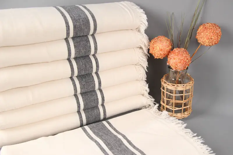 Gift For Wedding Day, Wedding Favors, Custom Blanket, Throw Blanket, Gift For Mom, Halloween Blanket, Organic Throw, 70x60 Cotton Striped Towel - 1