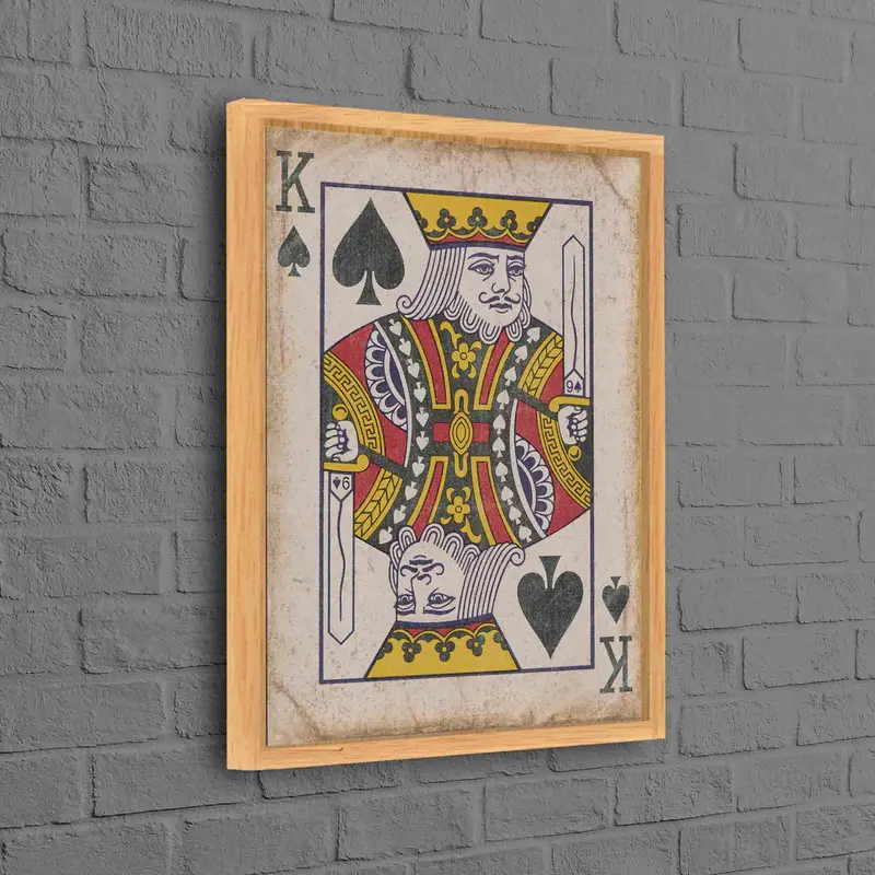 Elegant King of Hearts Canvas: Artistic Playing Card Decor