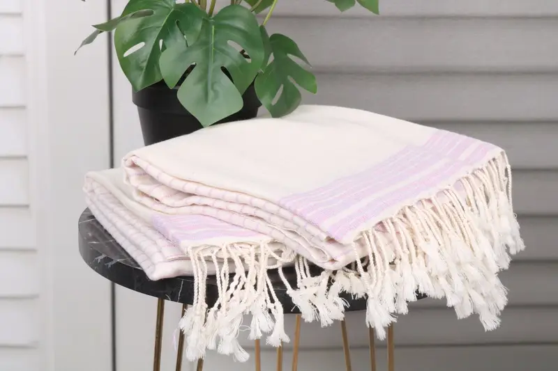 Turkish Towel Beach, Christmas Gift, Lightweight Turkish towel, 68x36 Cotton Striped Towel, Beach Towel Gift, Girls Weekend Getaways Gifts - 3