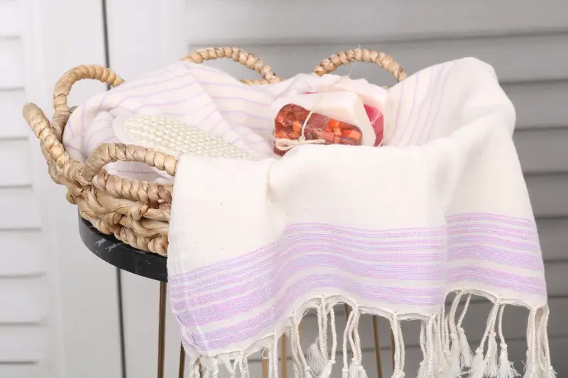 Turkish Towel Beach, Christmas Gift, Lightweight Turkish towel, 68x36 Cotton Striped Towel, Beach Towel Gift, Girls Weekend Getaways Gifts - 2