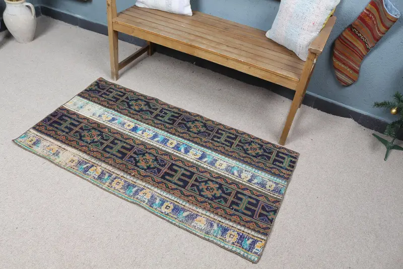 ブルー迷彩ラグ、2.5x4.6フィートのシックな室内装飾