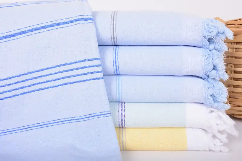 Wedding Handmade Mint Striped Terry Towel, 67x36 Inches