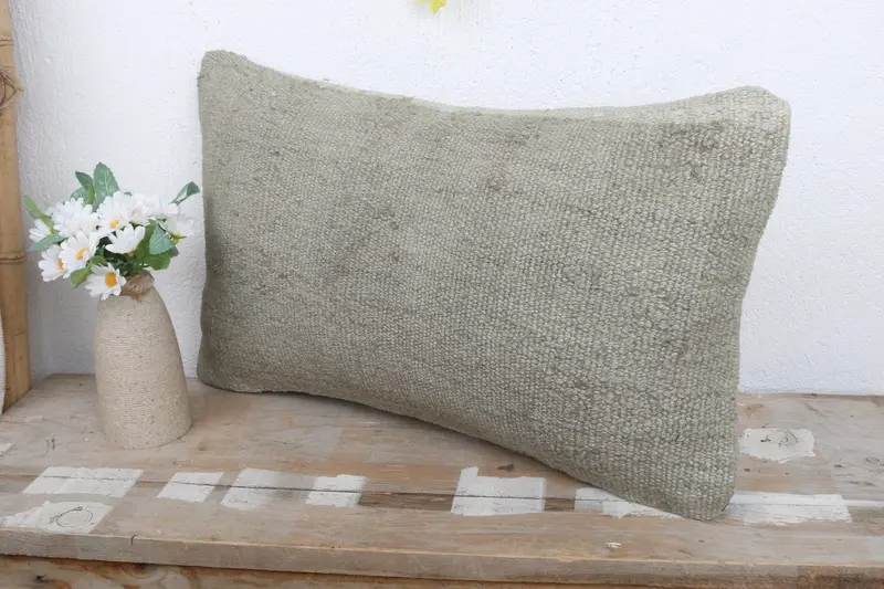 12x20 Gray Pillow Sham, Antique Pillows, Pillow Cover, Kilim Pillow Cover, Vintage Kilim Throw Pillow, Vintage Kilim Pillow Pillow - 4