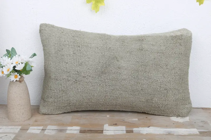 12x20 Gray Pillow Sham, Antique Pillows, Pillow Cover, Kilim Pillow Cover, Vintage Kilim Throw Pillow, Vintage Kilim Pillow Pillow - 2