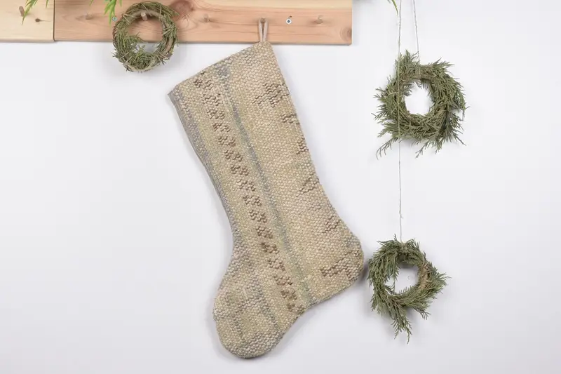 Festive Christmas Ornaments Pattern, 19 Inch Wide Christmas Stocking