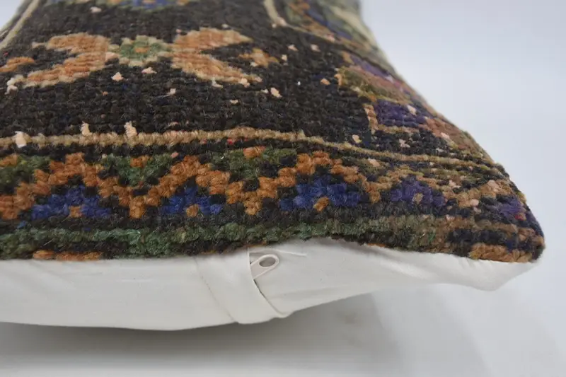 Vintage Kilim Pillow, Pillow Sham, Pillow for Couch, Armchair Pillow, Decorative Bolster Pillow Case, Turkish Kilim Pillow, 12x24 Brown Cushion - 5