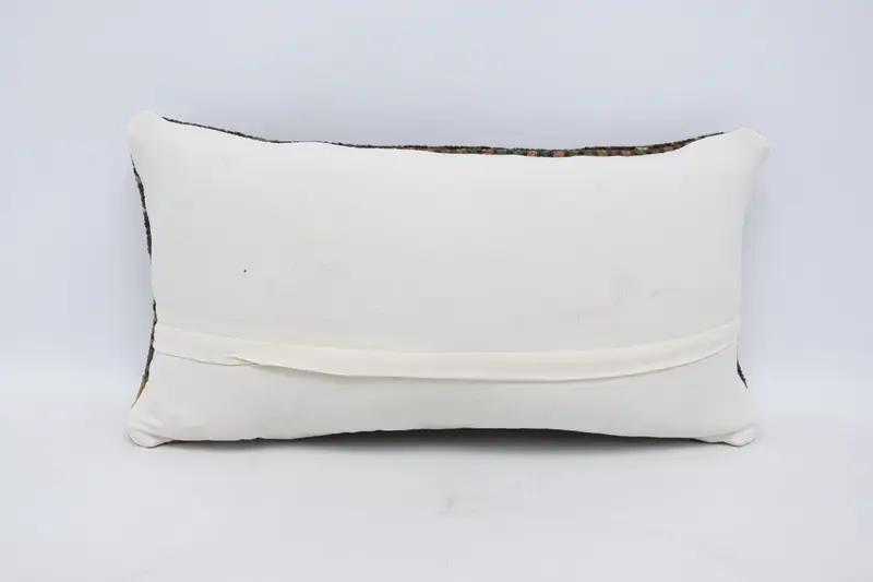 Vintage Kilim Pillow, Pillow Sham, Pillow for Couch, Armchair Pillow, Decorative Bolster Pillow Case, Turkish Kilim Pillow, 12x24 Brown Cushion - 6