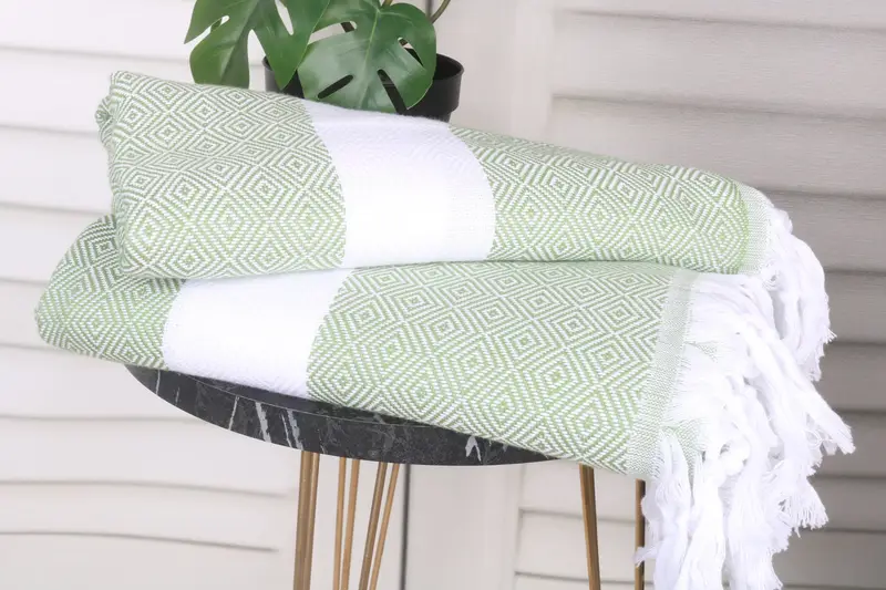 70x40 Cotton Diamond Towel, Monogrammed Beach Towel, Wedding Day Gift For Bride, Bridesmaid Towel, Custom Wedding Gift, Turkish Towel USA, Gym Towel - 3