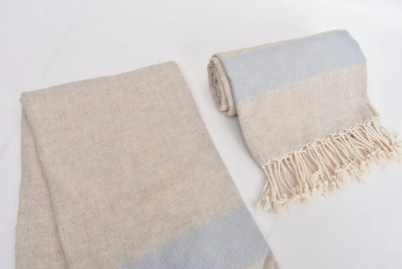Peshtemal Towel, Monogram Beach Towel, Turkish towel, Bachelor Gift, Embroidered Turkish Towel, Personalized Wedding Gift, 70x36 Linen Striped Towel - 7