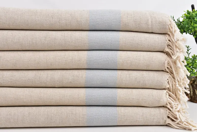 Peshtemal Towel, Monogram Beach Towel, Turkish towel, Bachelor Gift, Embroidered Turkish Towel, Personalized Wedding Gift, 70x36 Linen Striped Towel - 3
