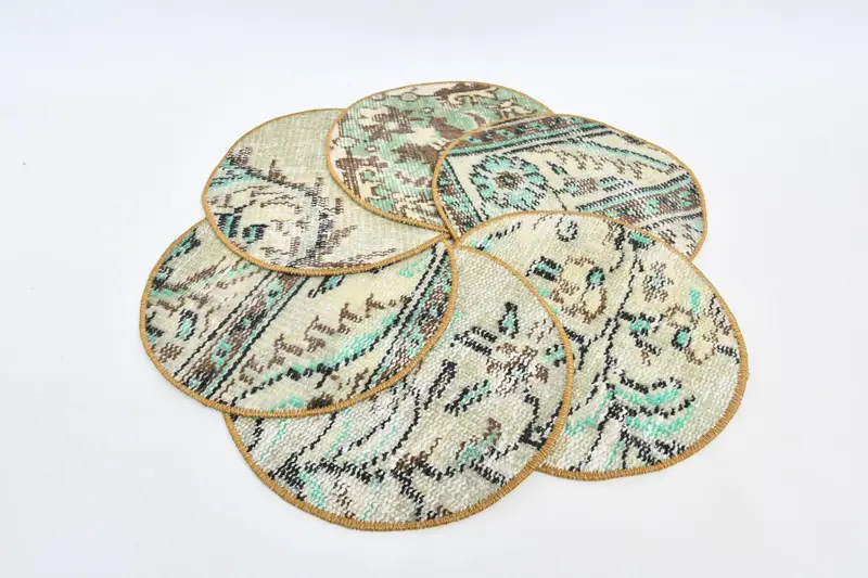 Mantel individual gótico bohemio azul y verde, mantel individual bohemio de 30 pulgadas