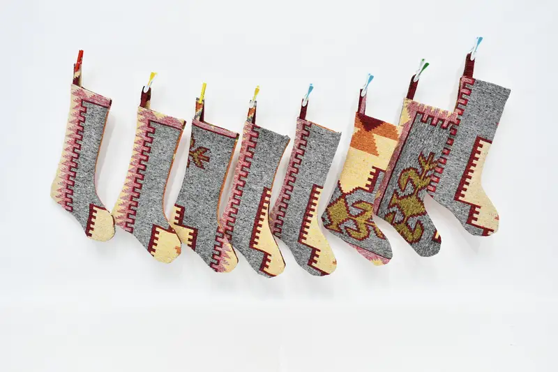 Festive Christmas Ornaments Pattern, 8 Inch Wide Christmas Stocking