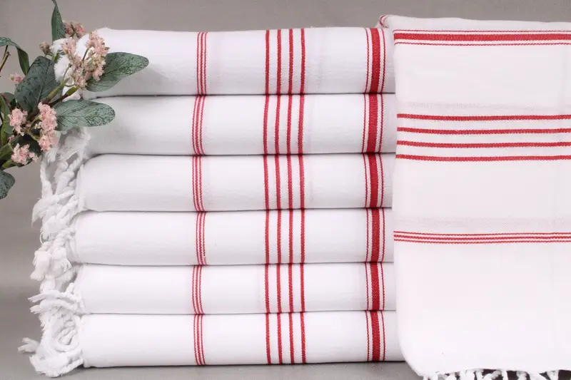 Personalized Beach Towel Monogram Red Striped, 40x71 Inches