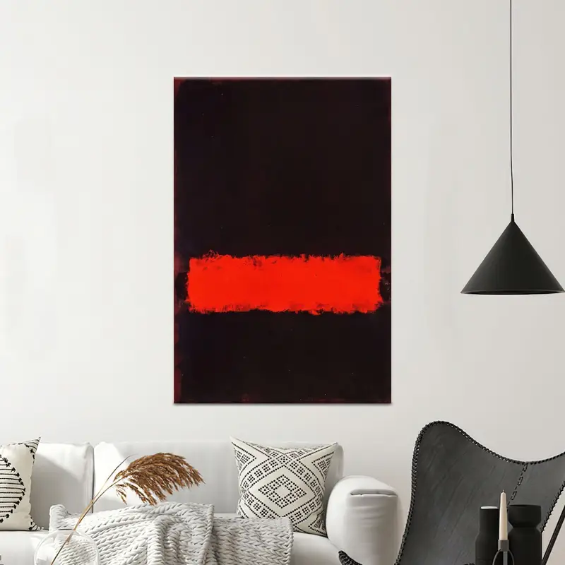 モダンなレッド&ブラックのミニマルキャンバスプリント - エレガントなウォールアート