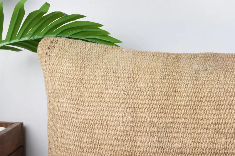 12x24 Beige Cushion Case, Vintage Kilim Throw Pillow, Boho Pillow Sham Cover, Cushion, Sofa Pillow, Ethnical Kilim Rug Pillow, Muted Pillow Sham - 2