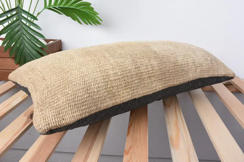 12x24 Beige Cushion Case, Vintage Kilim Throw Pillow, Boho Pillow Sham Cover, Cushion, Sofa Pillow, Ethnical Kilim Rug Pillow, Muted Pillow Sham - 6