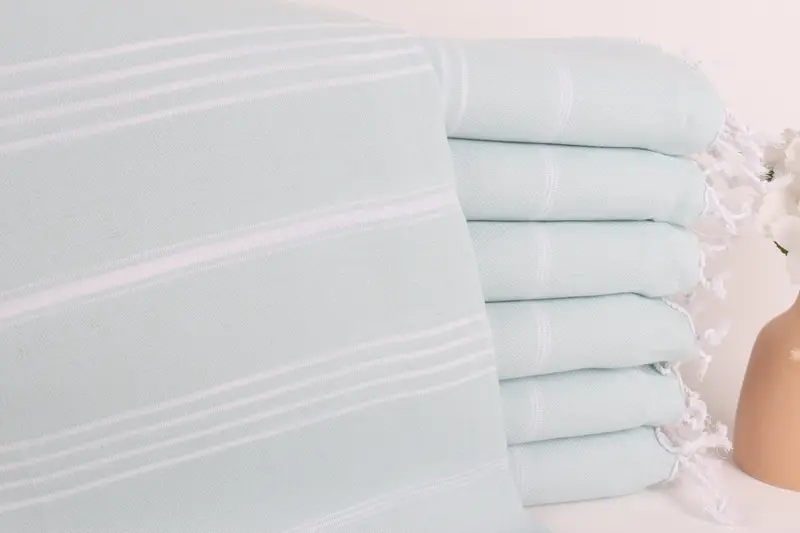 Gift for Coworker Bulk Personalize Light Mint Striped Towel, 40x71 Inches