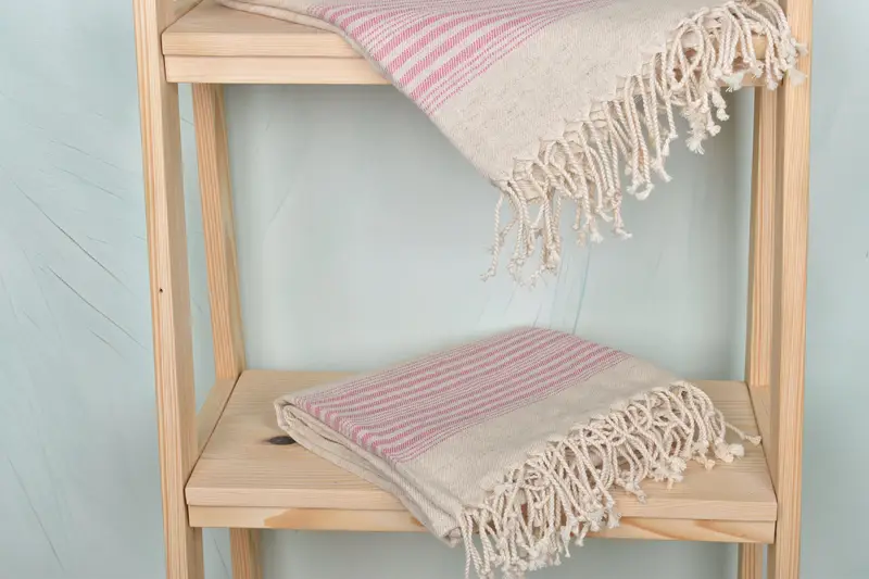 68x40 Linen Striped Towel, Hammam towel, Kids Beach Towel, Gift For Coworker, Turkish Towel Beach, Turkish Bath Towel Set, Gift For Her - 5