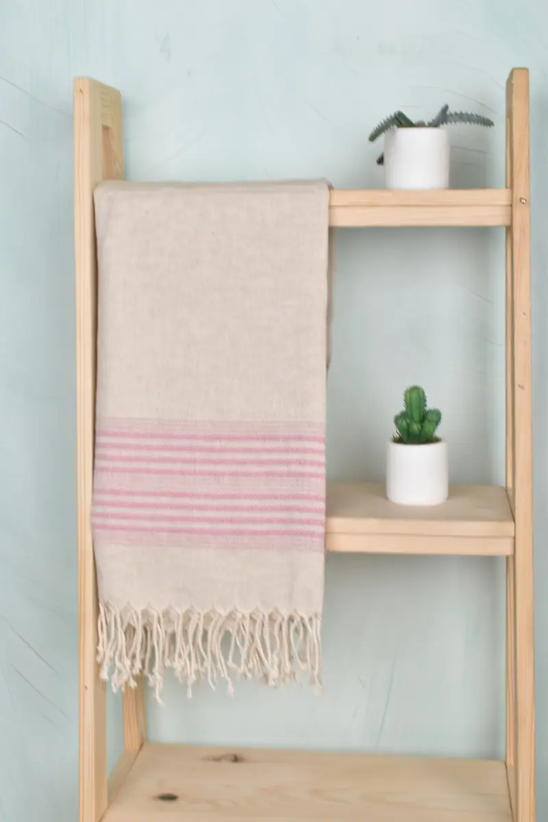 68x40 Linen Striped Towel, Hammam towel, Kids Beach Towel, Gift For Coworker, Turkish Towel Beach, Turkish Bath Towel Set, Gift For Her - 8