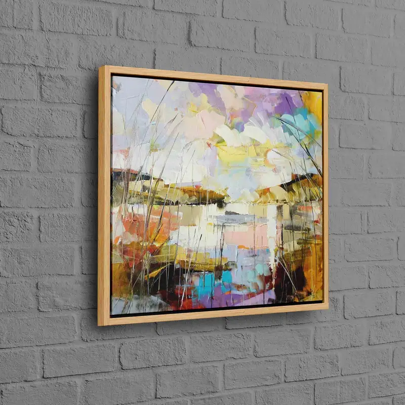 Abstract Landscape Canvas: Contemporary Oil Art, Colorful Printed Masterpiece